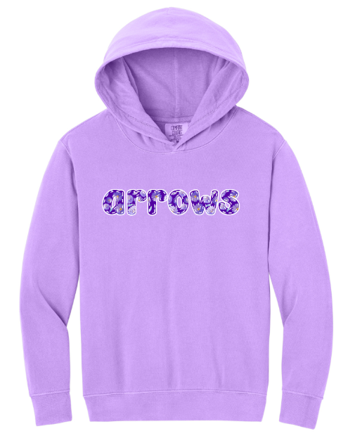 Arrows Floral YOUTH Comfort Colors Hoodie